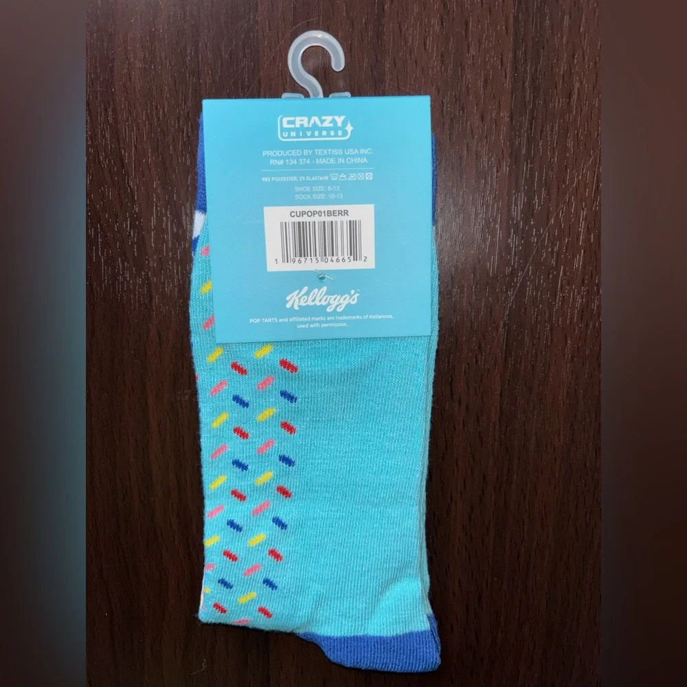 POP TARTS NOVELTY CREW SOCKS NWT MEN’S SHOE SIZE 6-13